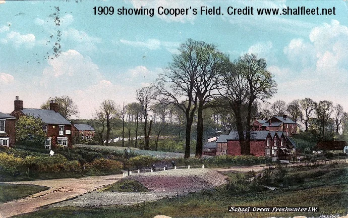 1909 School Green, Freshwater in 1909, showing Cooper’s Field
